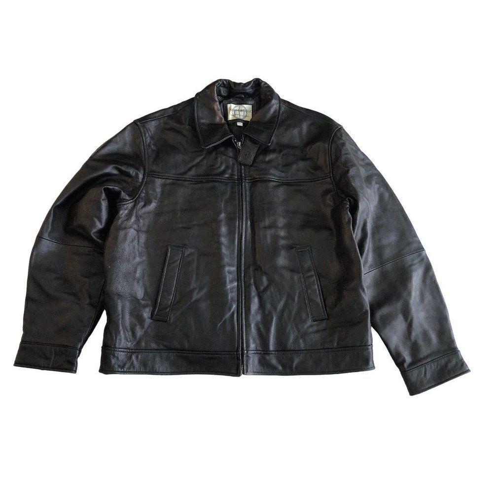 Boston Harbour Soft Leather Bomber Jacket New England 1630 Mens Size XL